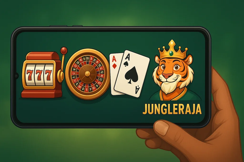JungleRaja mobile casino games on a smartphone in India